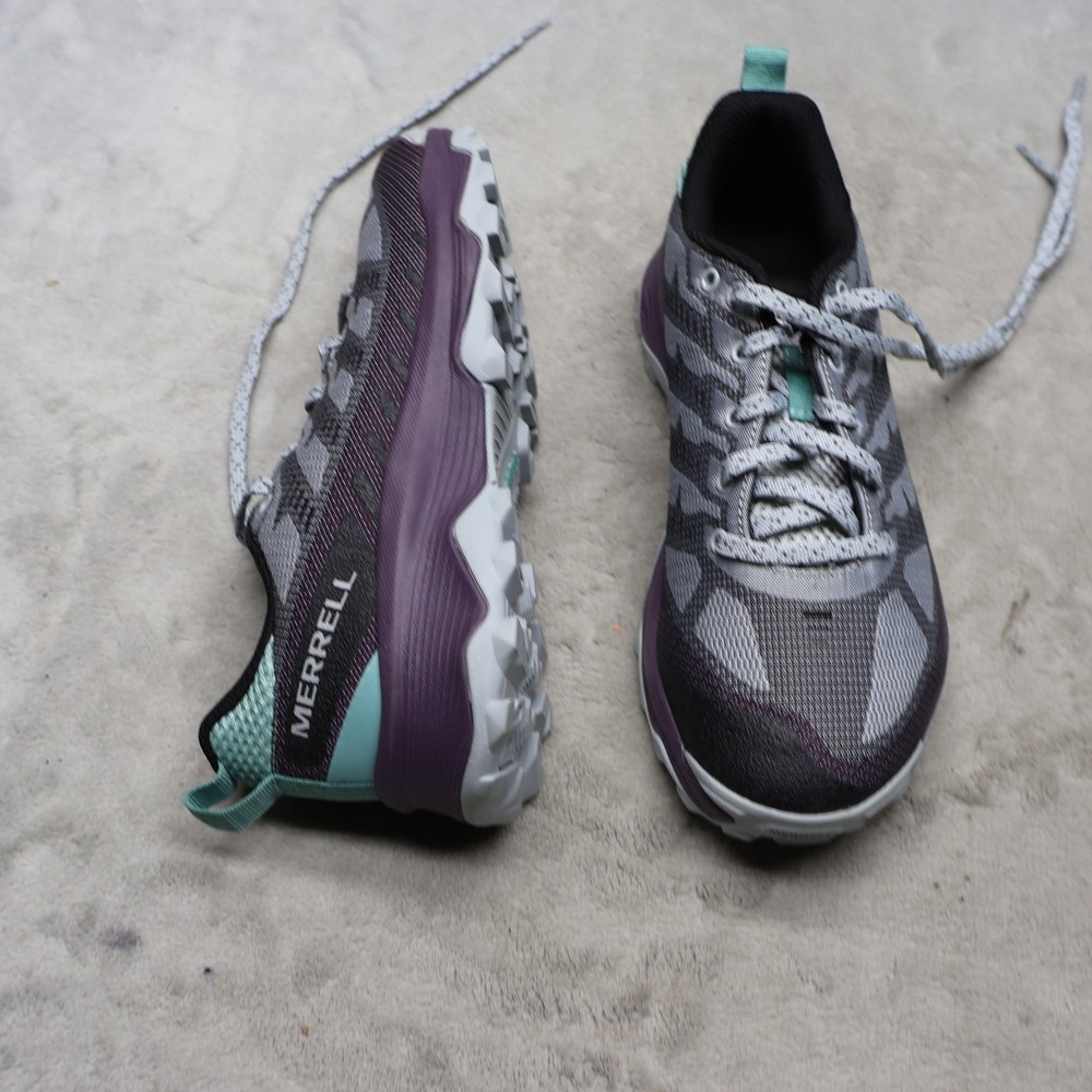Merrell Womens 7 Hiking Shoes Purple Speed Eco Waterproof Mesh Athletic Jog EUC